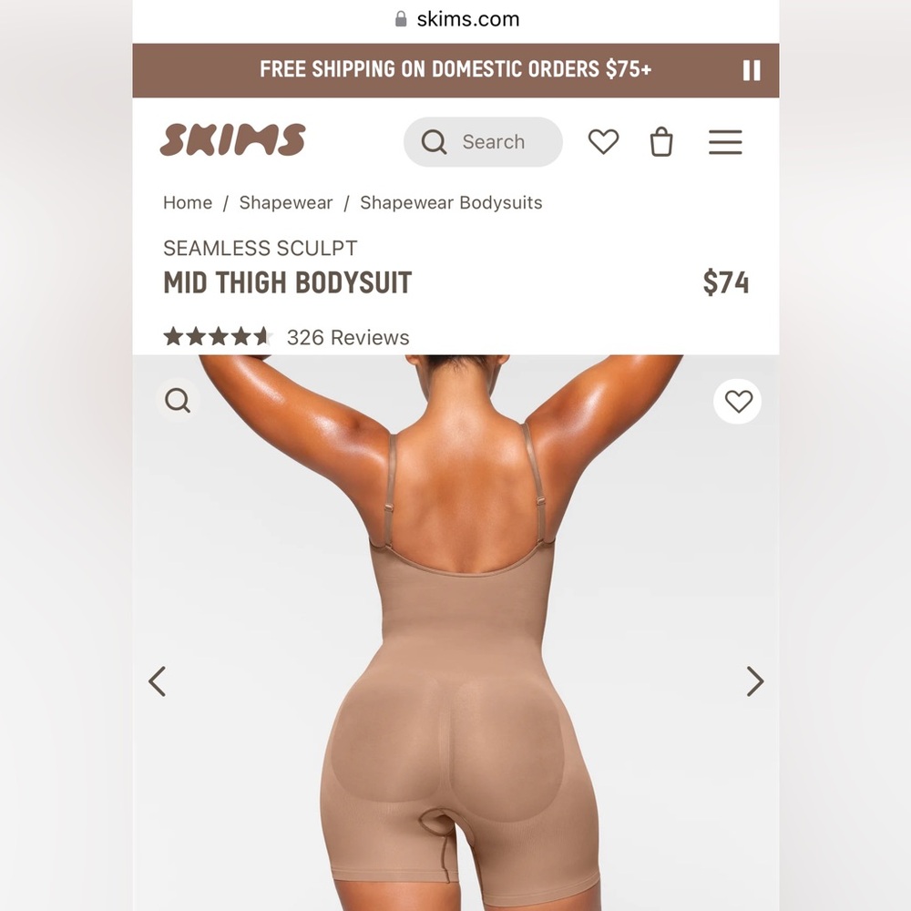 NEW WITH TAGS SKIMS Seamless Sculpt Mid Thigh Bodysuit - Picture 4 of 9